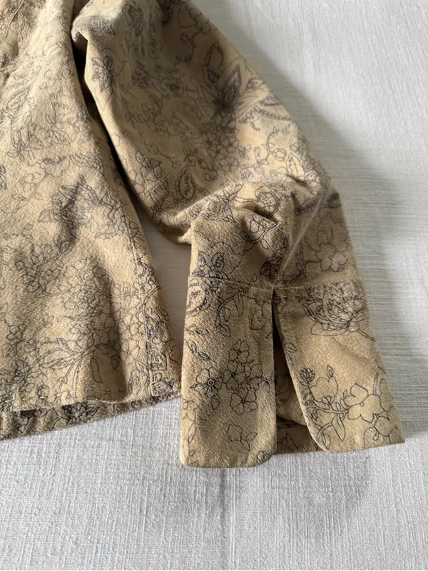 Pamela McCoy Suede Tan Floral Suede Jacket, Medium - Image 10