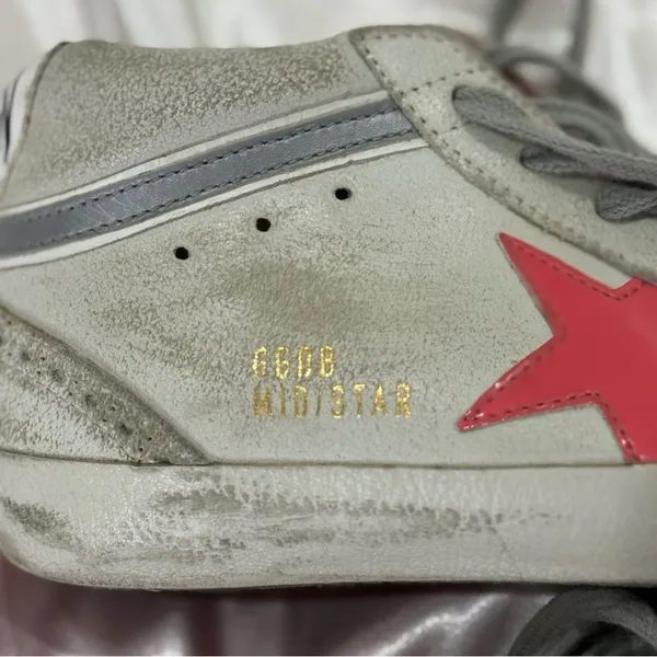 Golden Goose Mid Star Sneakers White Pink Patent Star Mid Top Size 7/37 Preppy - Image 11