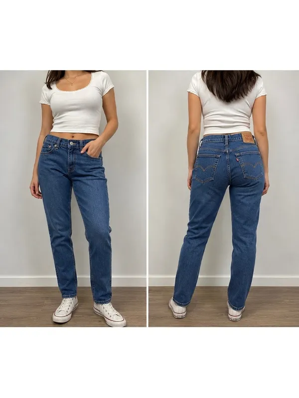 Levi’s 502 Regular Taper Women’s Jeans Size 16 Reg W28 L28 Blue Stretch Denim - Image 2