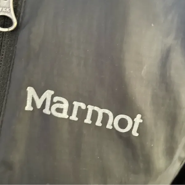 Marmot Jacket Full Zip Wind Rain Fleece Lined Lightweight Packable Pockets Black - Image 5