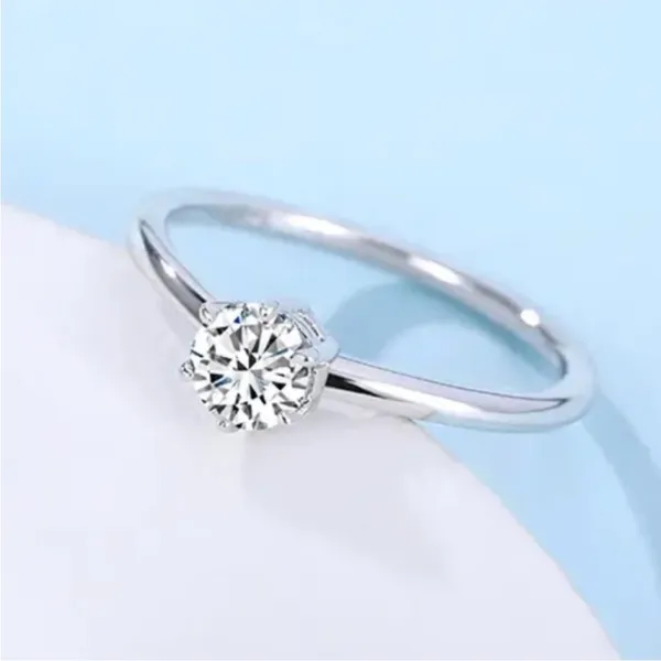 Boutique 1ct Solitaire Platinum Simulated Diamond Engagement Wedding Ring,‎ Size 6 NEW - Image 13