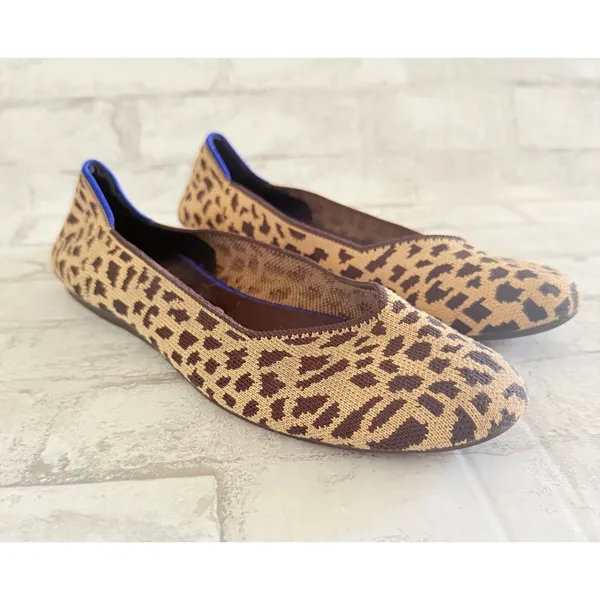 Rothys The Flat Animal Print Shoes Round Toe Eco Friendly Knit Comfort Sz 11 - Image 2