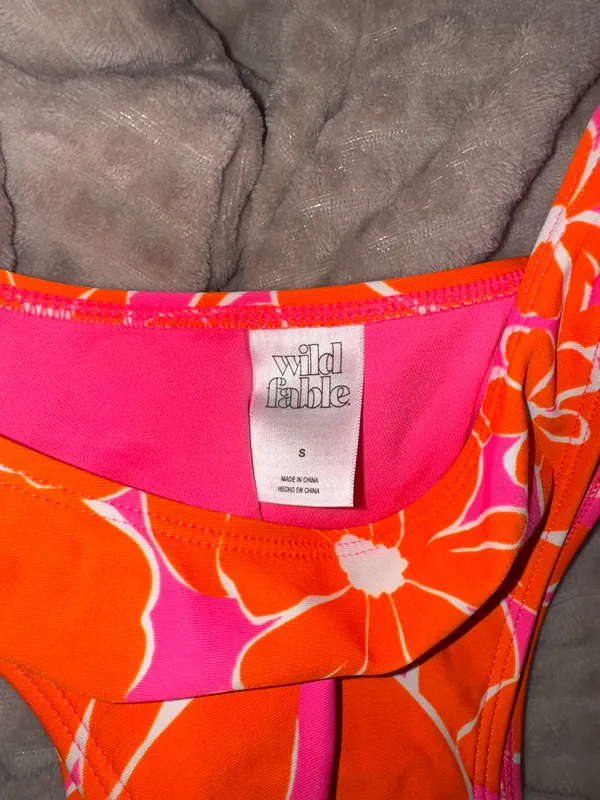 Target Bikini Set Pink Orange Floral - Image 4