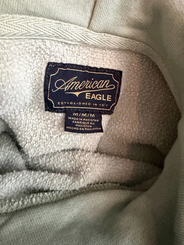 Men's Sage Green american eagle Hoodie - Image 4