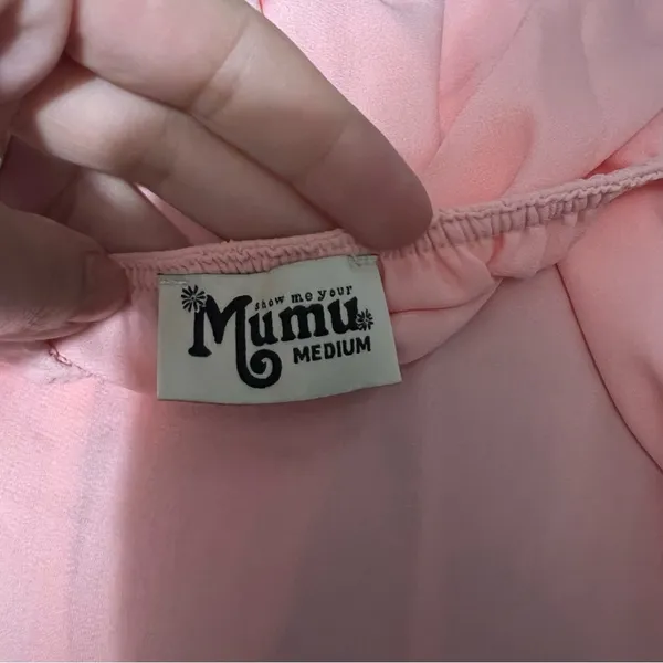 Show Me Your Mumu SMYM Heather halter maxi dress in Frosty Pink Chiffon NEW MED - Image 3