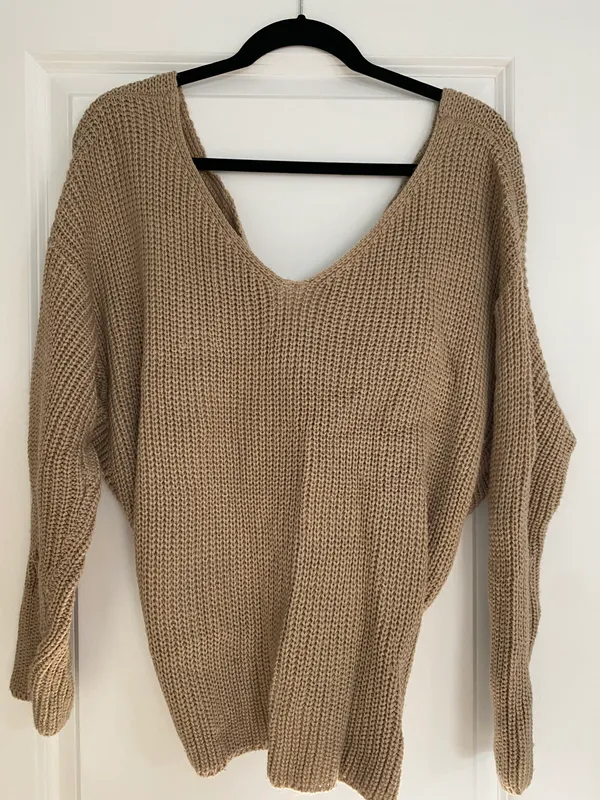 Vestique Beige Twist Back Sweater - Image 2