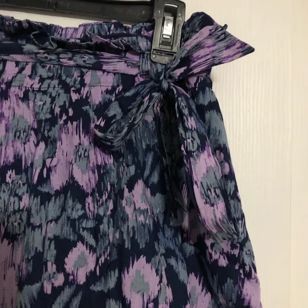 Old navy paper bag ruffle abstract‎ floral skirt women’s size 2 with belt - Image 4