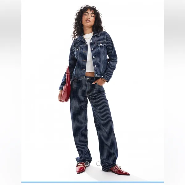 Anthropologie Levi’s Women’s Baggy‎ Pinstriped Dad Jeans Size 30x30 - Image 12