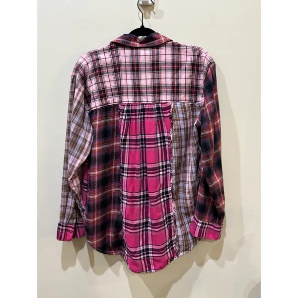 ANTHROPOLOGIE PILcro WOMENS PATCHWORK BOHO TOP SHIRT PLAID WESTERN Size‎ Medium - Image 5