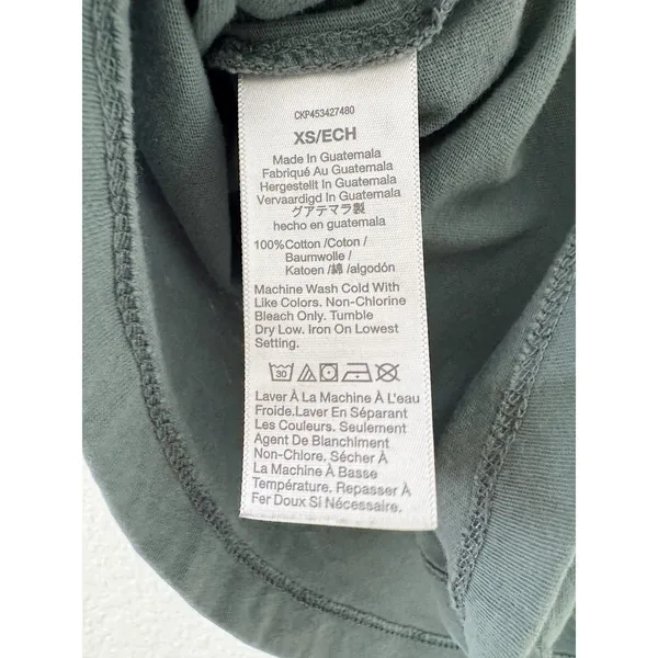 Madewell Northside Vintage Tee Dark Green 100% Cotton Size XS - Image 4