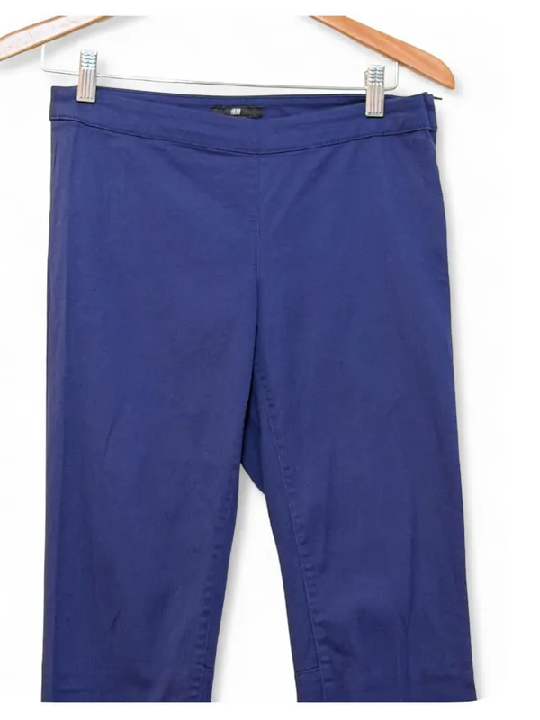 H&M Women’s Navy High Rise Side Zip Stretch Skinny Ankle Pants size 6 - Image 7