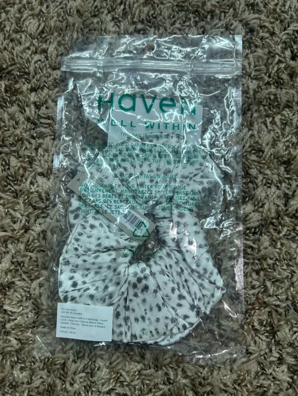 Haven Washable Silk Animal Dot Scrunchie - Image 4