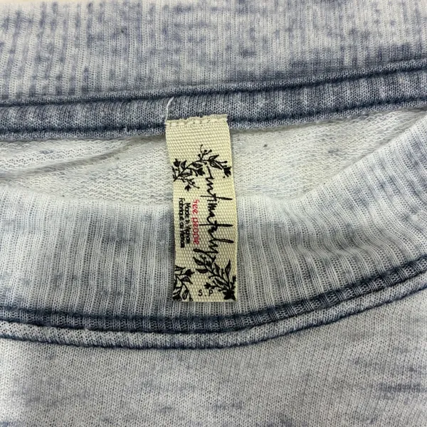 Free People Intimately Burnout Tee T Shirt Top Blue‎ White Womens Size S - Image 4