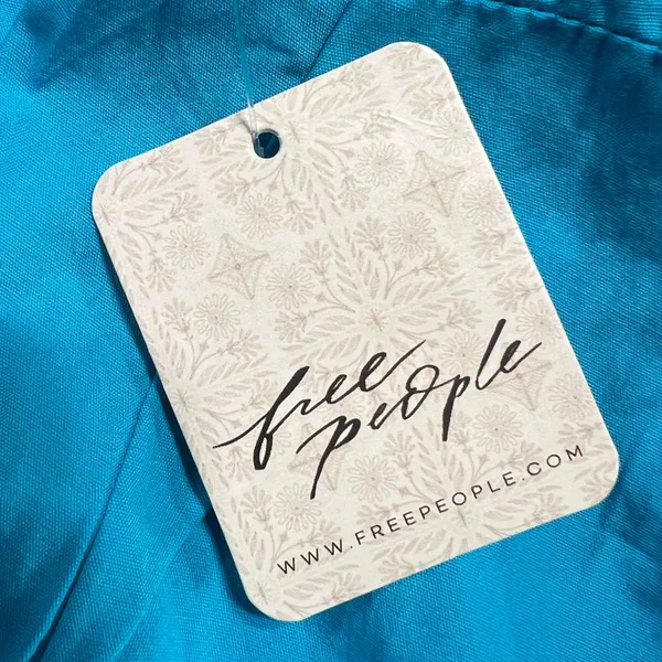 FREE PEOPLE Bea Bubble Tunic Convertible Micro-Mini Dress Scuba Blue Turquoise M - Image 8