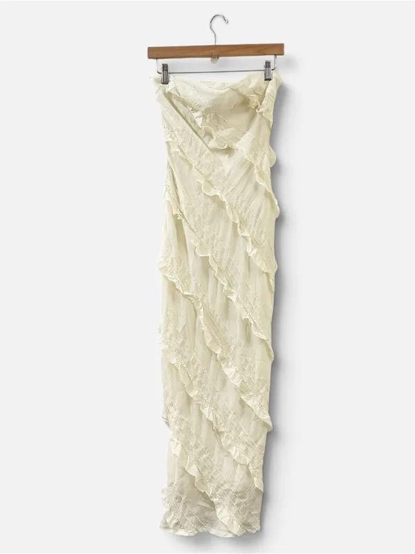 Princess Polly Boyle Maxi Dress Yellow Size 2 Strapless - Image 4