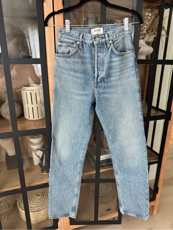 AGOLDE 90s Pinch Waist High Rise Straight Jeans Harmonic light wash denim - Image 2