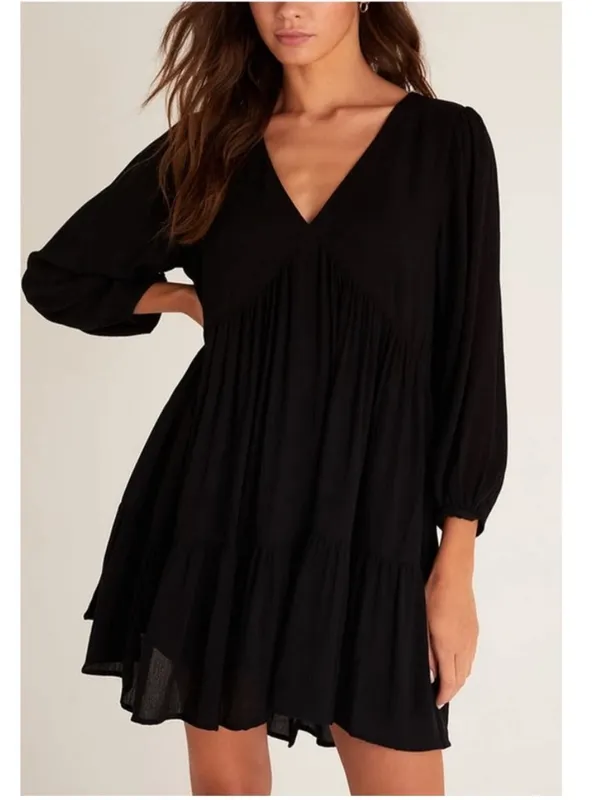 Z Supply Maxine Mini Dress in Black Size Large - Image 10