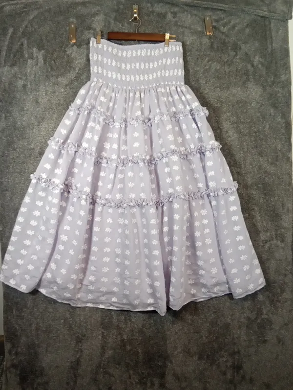 Lulu's Lavender Tiered Floral Maxi Skirt Dress Fairy Halloween Cottage Womens XL - Image 7
