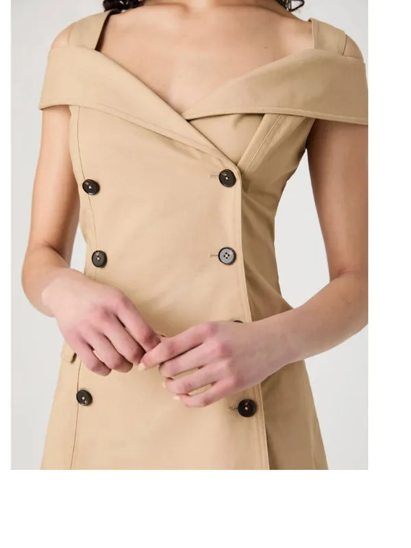 NWT $158 French Connection Women's Light Weight Trench Mini Dress SZ-4 - Image 2