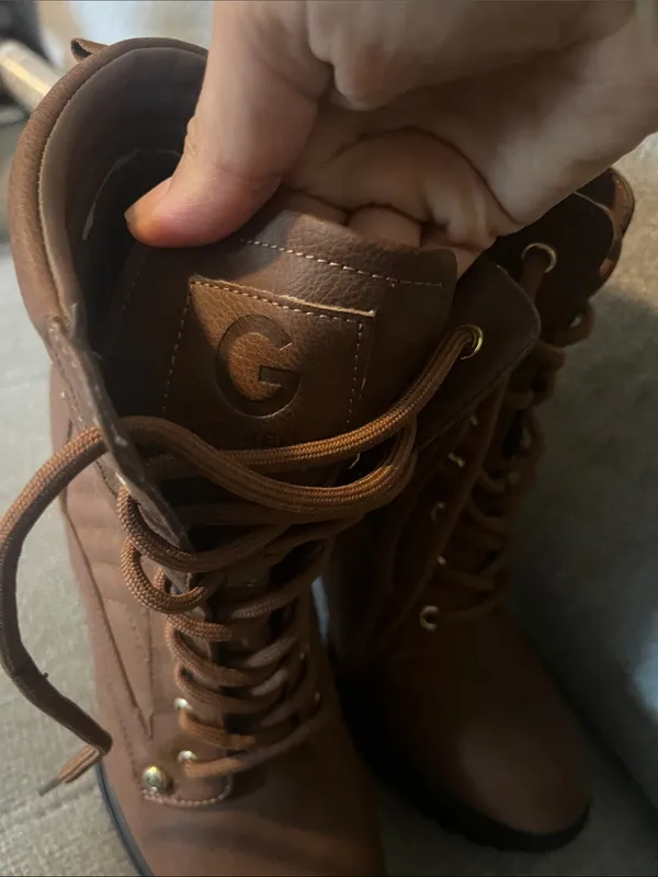 GBG Los Angeles Brown Lace-Up Combat Boots - Image 4