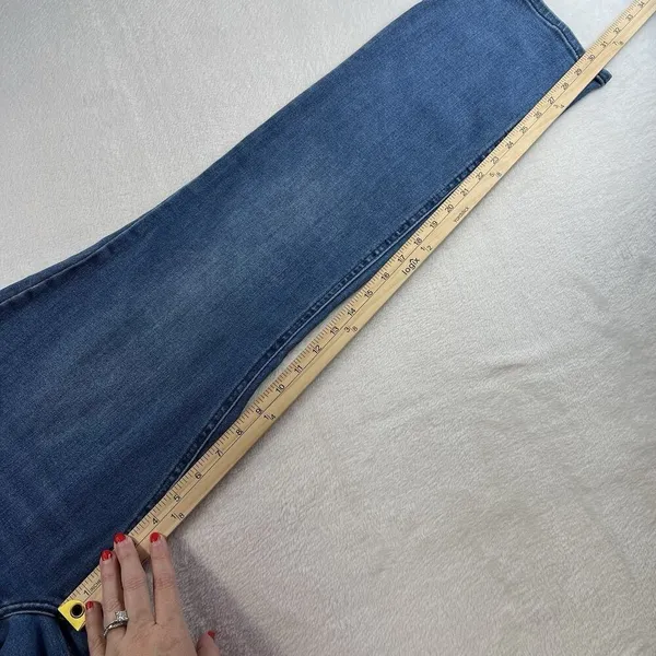 Old Navy‎ Sz 14 Jeans Wow Mid Rise Boot Cut Stretch Women's Boho Blue Denim - Image 13