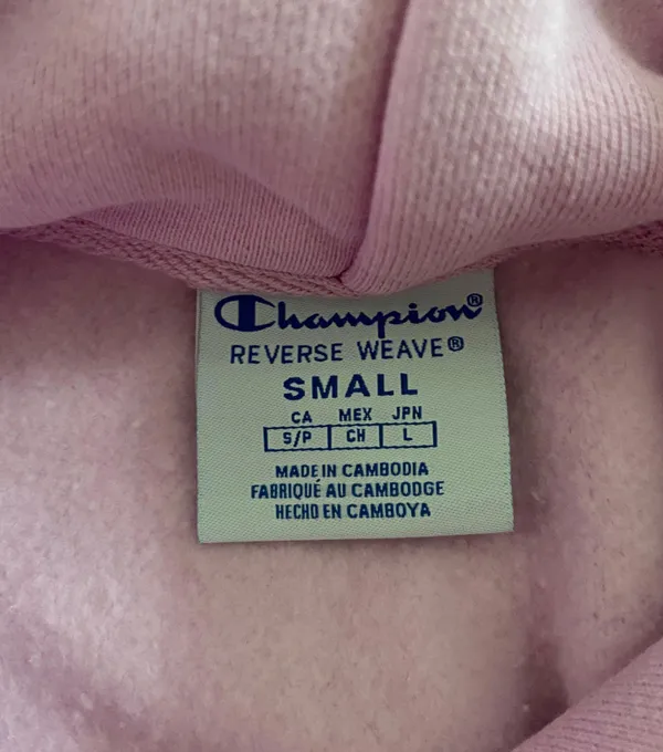 Champion Cropped Light Pink Hoodie - Image 3