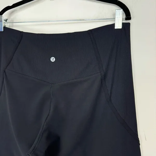 Lululemon Align Rib Panel High Rise Tights Leggings Sz 14 Black Nulu Stretch - Image 13