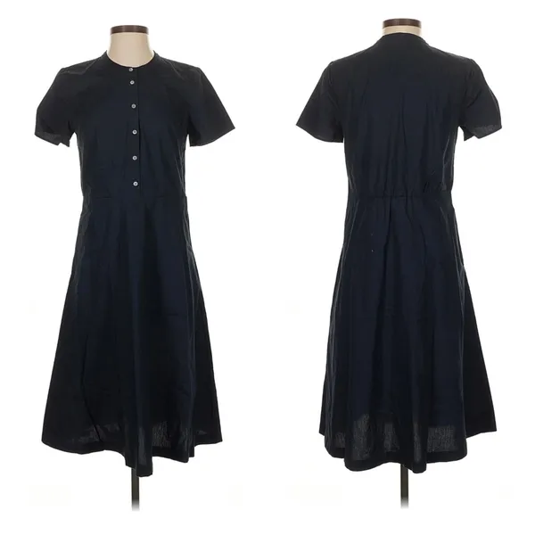 J. Crew dress size 4 blue short sleeve button up midi - Image 2