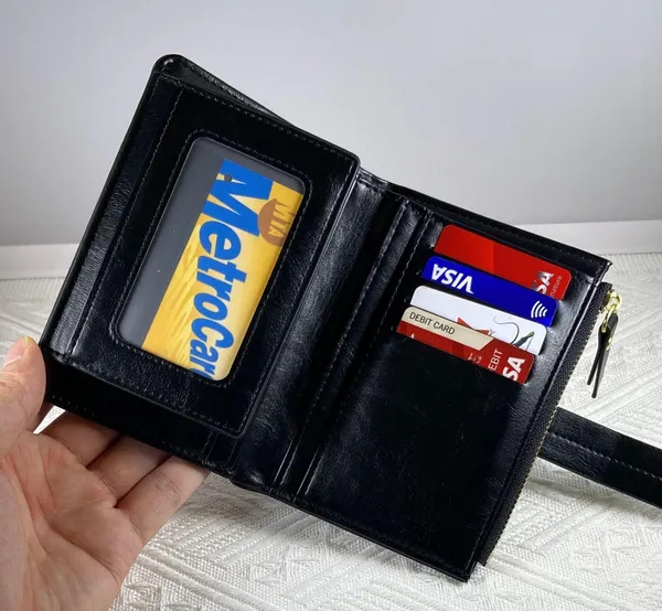 Wallet for Women,Trifold Snap Closure Wallet,Credit Card Holder Coin Purse - Image 6