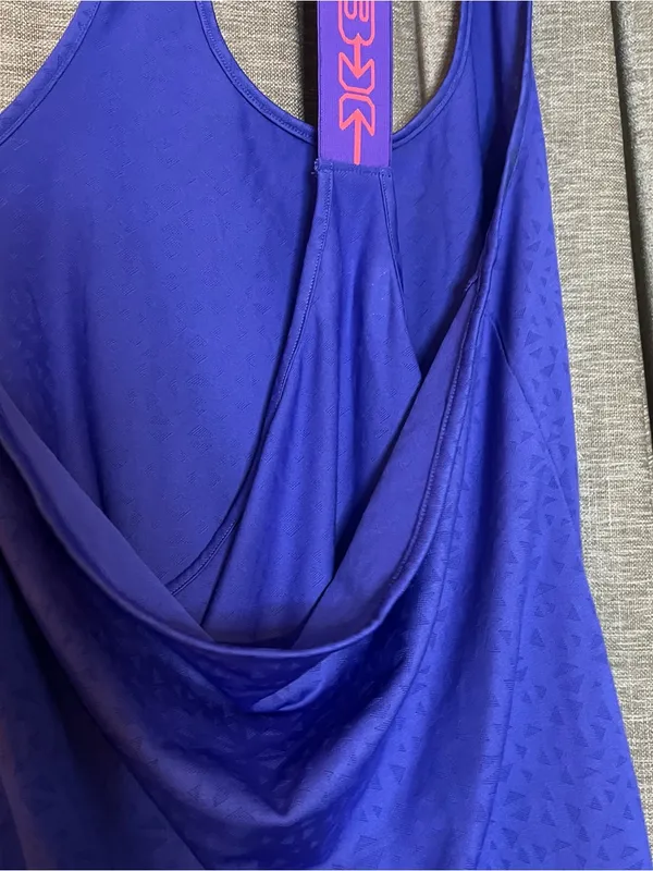 RBX Perfoemance Athletic Purple Geometric Print Racerback Tank Top Size Large - Image 12