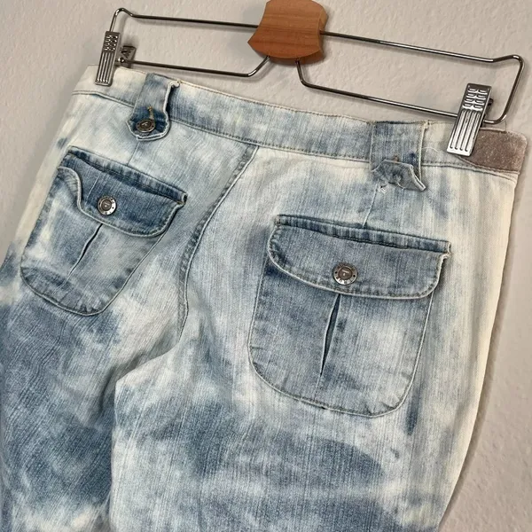 True People New York Vintage retro Denim Pants Tie-Dye y2k low rise Cargo Jeans - Image 7