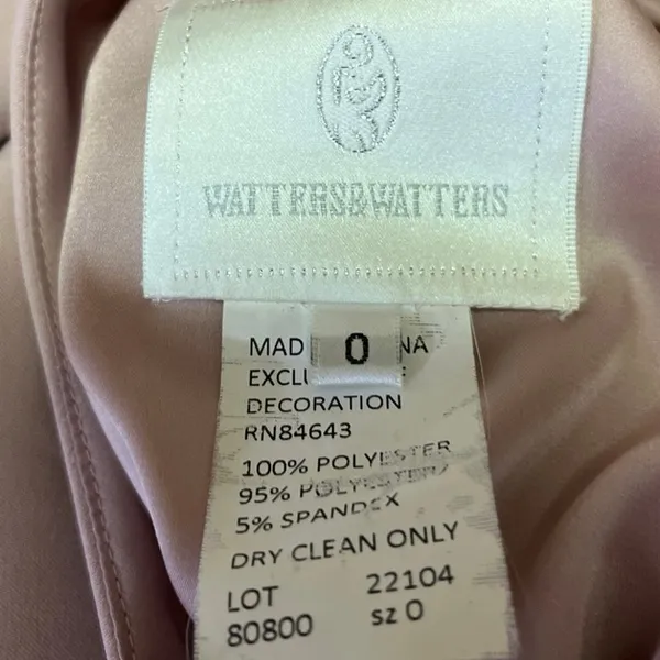 Watters & Watters Pink Halter Pleated Sleeveless Cropped Blouse Top Size 0 - Image 3