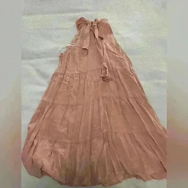 Lulus Twirling Around Blush Pink Sleeveless Halter Tiered Swing Dress Size XSmall - Image 3