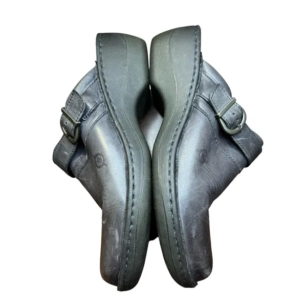 Born Clogs Shoes Womens Size 8 Black Leather Buckle Slip On‎ Comfort Walking - Image 6