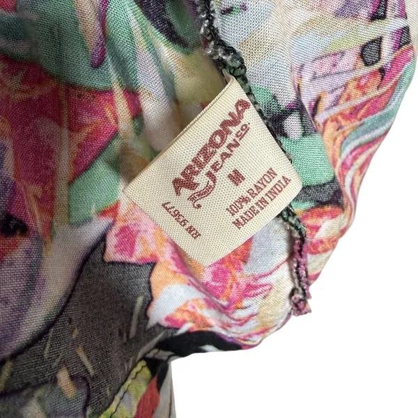 Arizona Jean Co Tropical Floral Mini Dress Size Medium Swim Coverup Boho Beach - Image 9