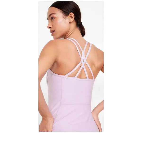Old Navy Exercise Dress Women XL Purple PowerSoft Strappy Back Athletic Tennis‎ - Image 2