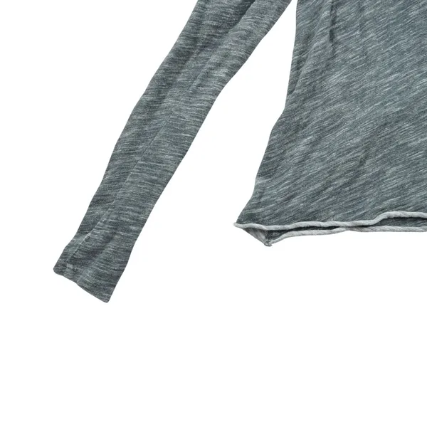 Free‎ People Beach Womens Grey Slub Knit Cowl Neck Long Sleeve Top Cozy Slouchy - Image 3