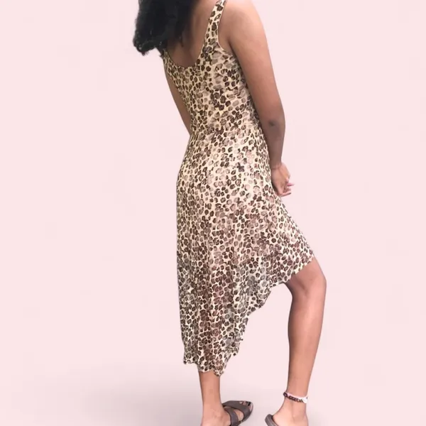 Lace Leopard Cheetah Print Dress Brown - Image 2