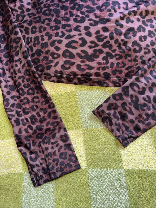 SheIn Leopard Print Long Sleeve & Pants set - Image 2