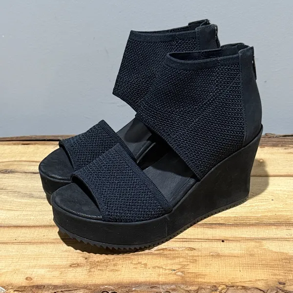 *New* Eileen Fisher Women'S Leto Wedge Sandal,‎ Black, 5.5 B101 - Image 9