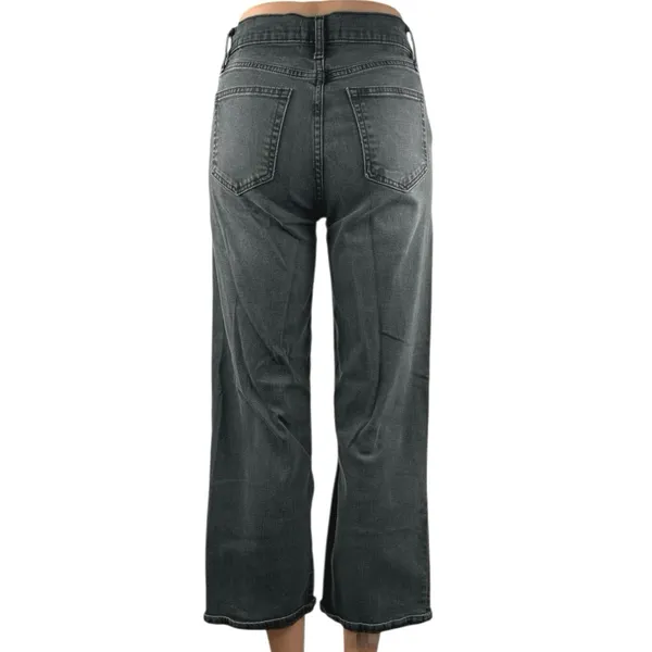GAP 1969 Women's Black Gray Wide Leg High Waisted Denim Jeans Pants Size 24 - Image 3