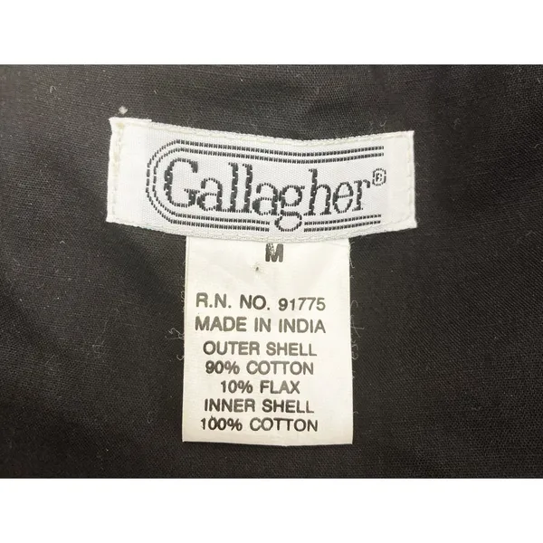 Gallagher Vintage 90s Embroidered Folk Art Cotton Flax Vest M Whimsigoth - Image 14