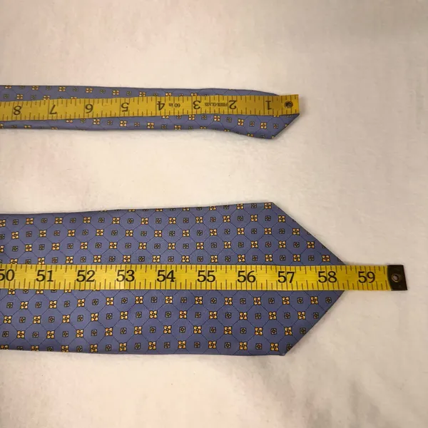 Beaufort Rack Men's Tie Blue Multicolor Silk Italy Geometric Print - Image 9