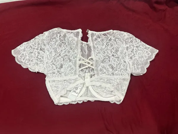 Boho cropped lace top White - Image 2