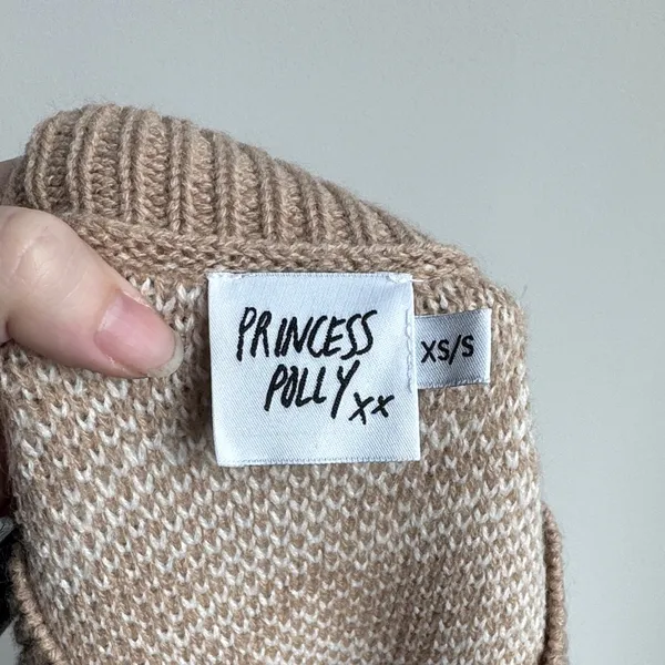Princess Polly Beige Knit Oversized Sweater Size XS/S - Image 4