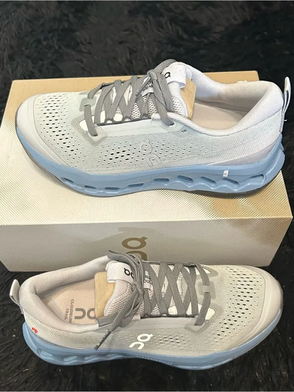 ON CLOUDSURFER trail glacier dust athletic training running lace up shoes sz8 - Image 6