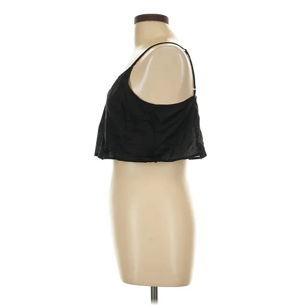 FARM Rio Black Cropped Camisole Tank Top Size L Minimal Y2K Summer - Image 3