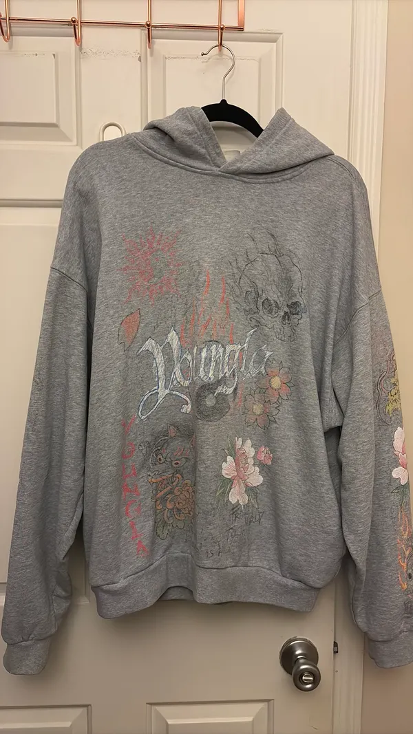 YoungLA Hoodie Women’s Grey - Image 4
