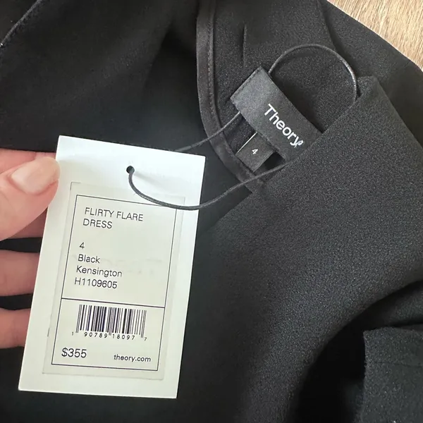 NWT Theory Flirty Flare Dress V-shaped Cutout Back, Cocktail Evening Dress - Image 9