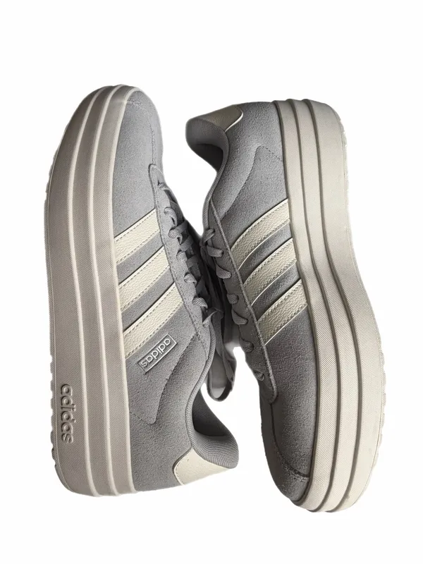 ADIDAS VL Court Bold Gray Suede Platform Sneakers Women’s Size 11 - Image 6